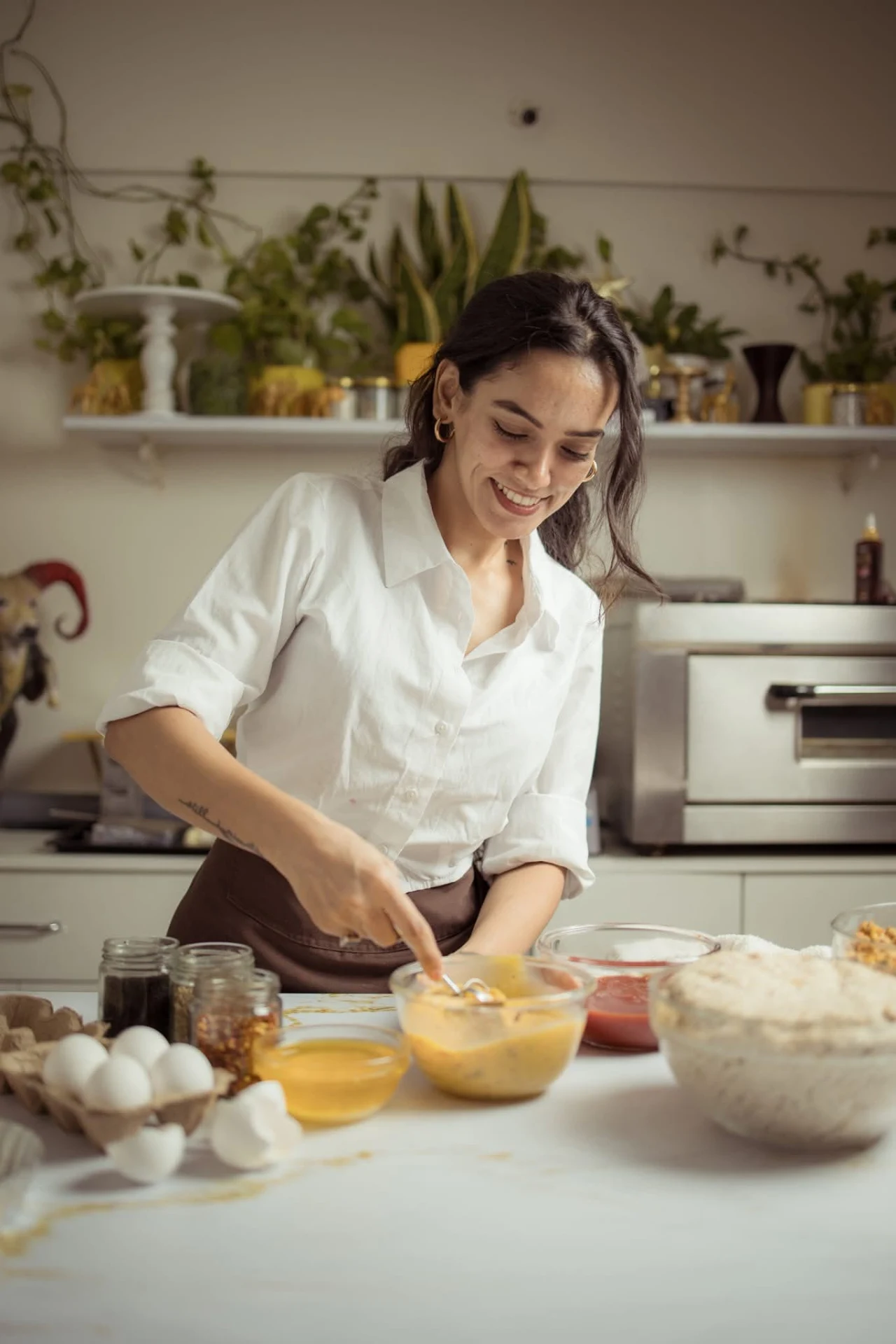 Chef Tasnim Fatehpurwala in the kitchen