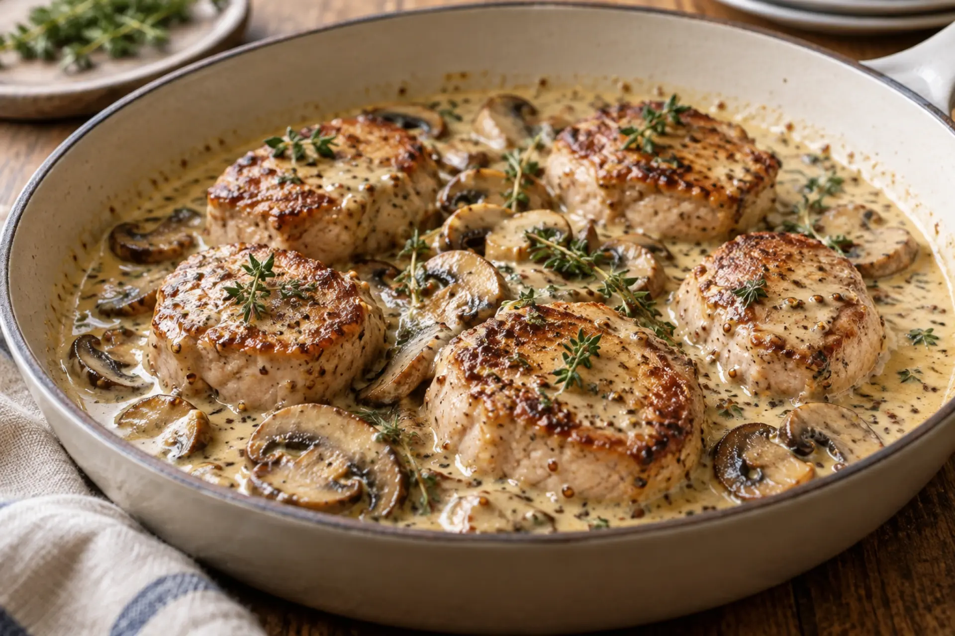 Creamy Mustard Pork Medallions