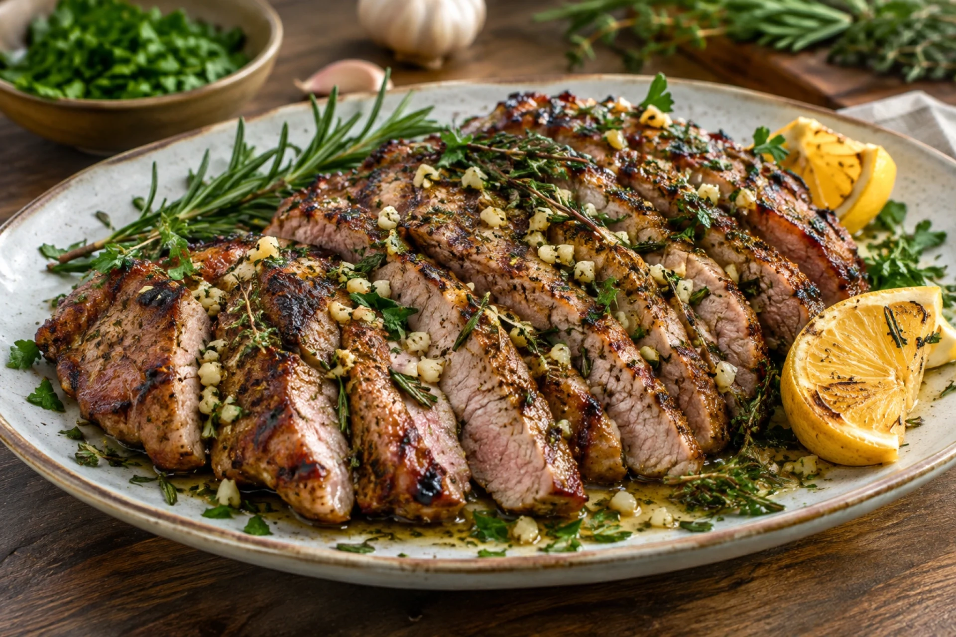 Garlic & Herb Grilled Pork Neck