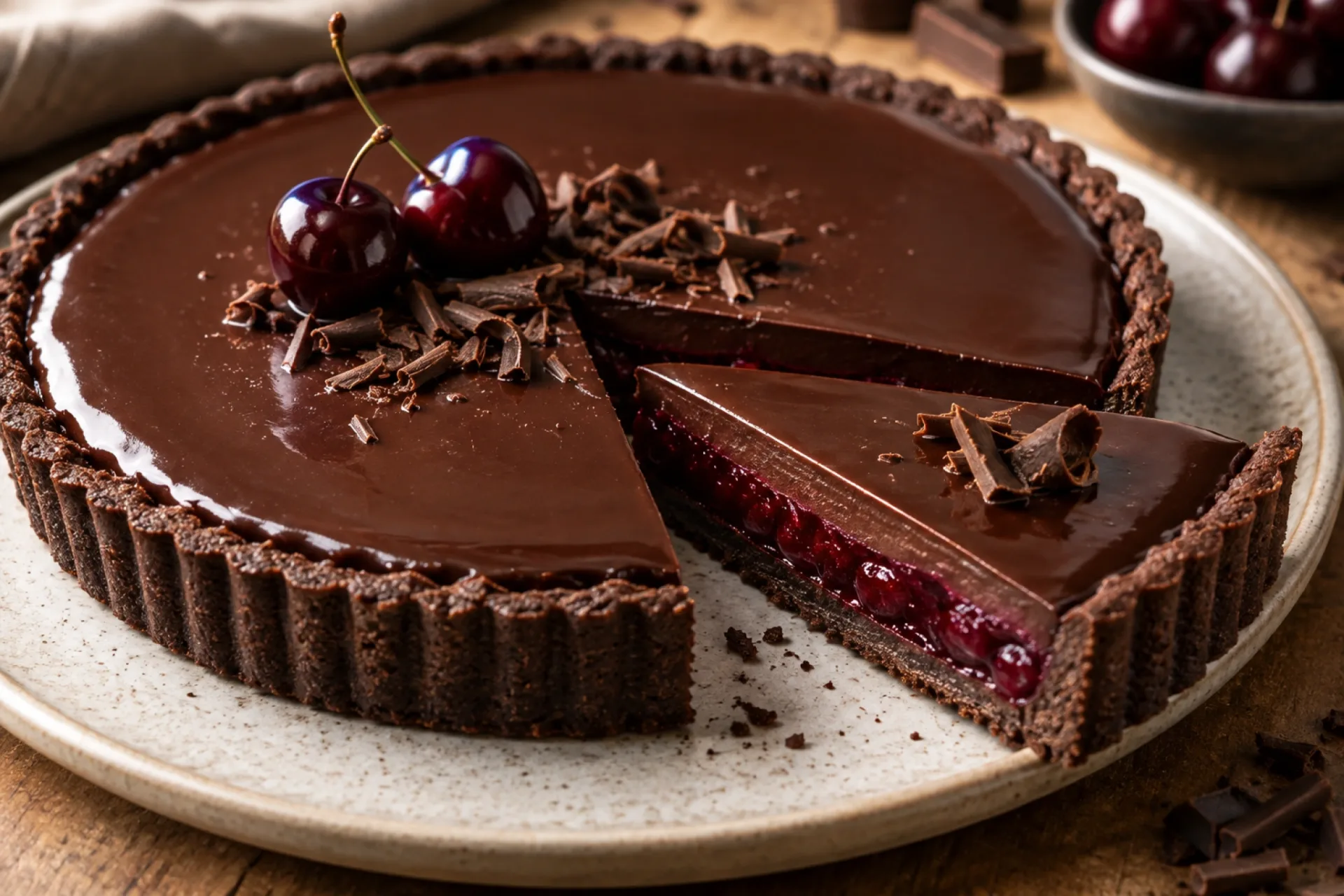 Morello Cherry Chocolate Tart
