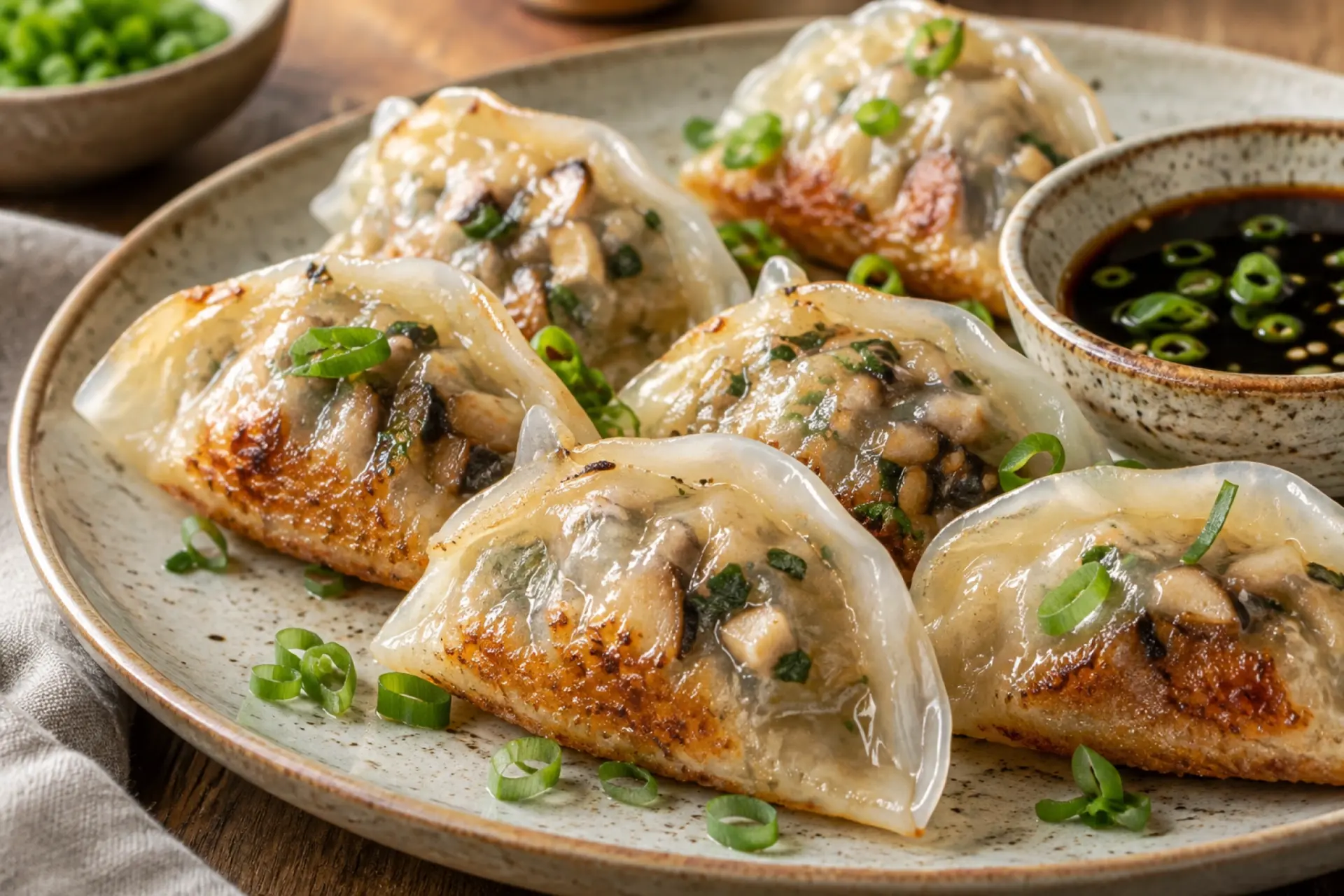 Pan-Seared Shiitake Crystal Dumplings