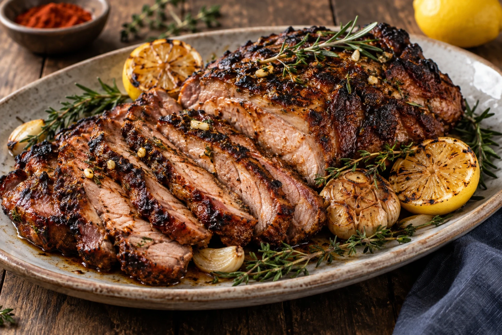 Smoky Garlic & Herb Grilled Pork Neck
