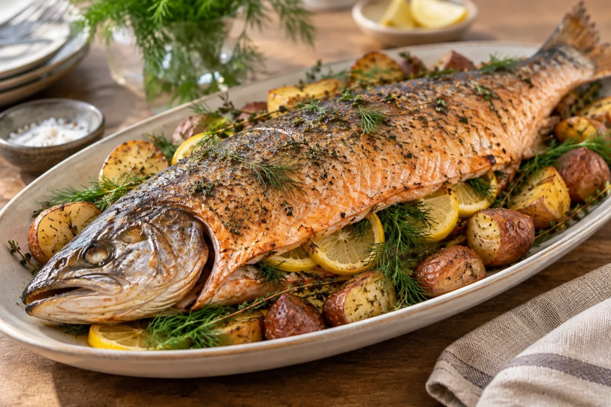 Whole Roasted Coho Salmon with Herbs