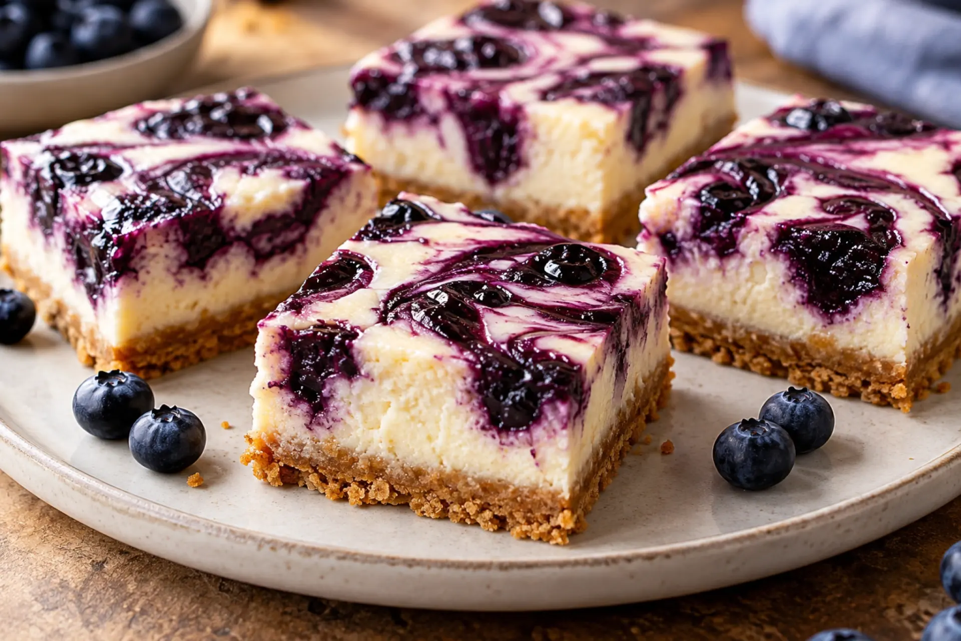 Wild Blueberry Cheesecake Bars